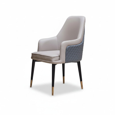 Eetkamerstoelen Woonkamer luxe grijze stoel met houten poten Modern nieuw