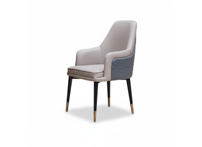 Eetkamerstoelen Woonkamer luxe grijze stoel met houten poten Modern nieuw