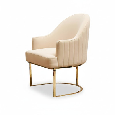 Eetkamerstoelen Woonkamer luxe Beige Stoel met Metaal Modern nieuw