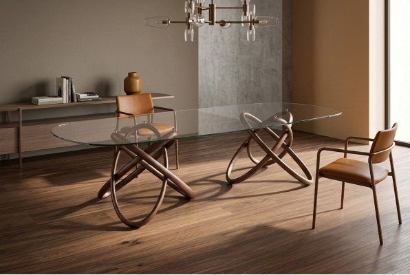 Ontwerper Moderne Eettafel Luxe Ovale Glazen Tafel Glasmeubilair Nieuw