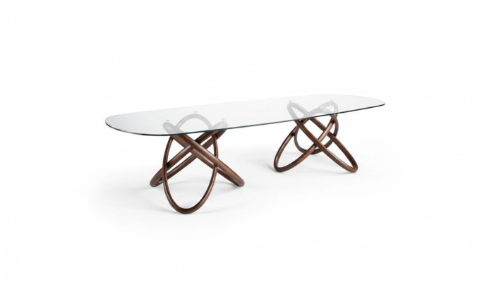 Ontwerper Moderne Eettafel Luxe Ovale Glazen Tafel Glasmeubilair Nieuw