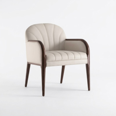 Ontwerper Witte Armstoel Luxe Houten Stoel Bekleding Meubels Stoelen Stoel