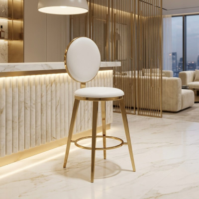 Ontwerper Wit gestoffeerde eetkamerstoelen Luxe textiel Eenzitter