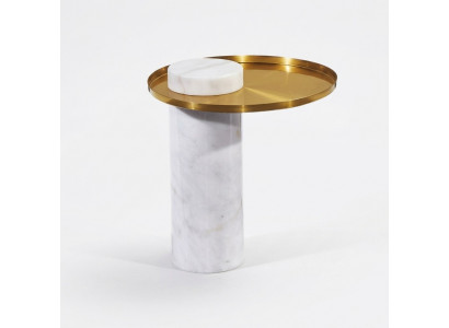 Stijlvolle ronde witte bijzettafel luxe salontafel woonkamermeubels.