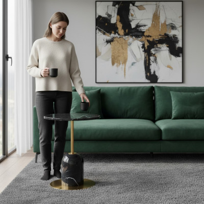 Ontwerper Zwarte salontafel Bijzettafel Woonkamer Luxe meubel Tafel