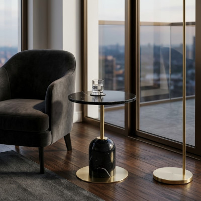 Ontwerper Zwarte salontafel Bijzettafel Woonkamer Luxe meubel Tafel
