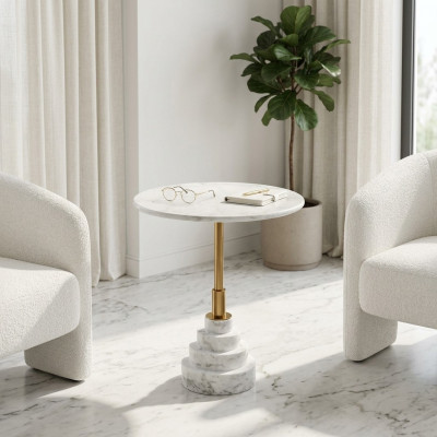 Moderne salontafel Luxe Wit Tafel Bijzettafels Woonkamer Rond nieuw