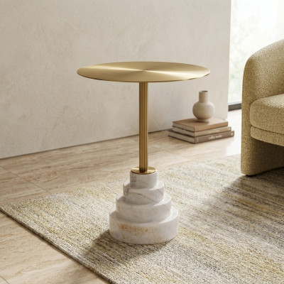 Moderne salontafel Luxe metalen bijzettafel bijzettafels Woonkamer Rond nieuw