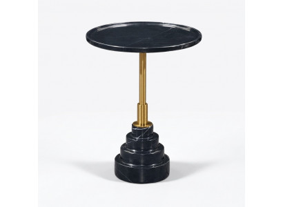 Moderne zwarte salontafel luxe marmeren bijzettafel rond woonkamer