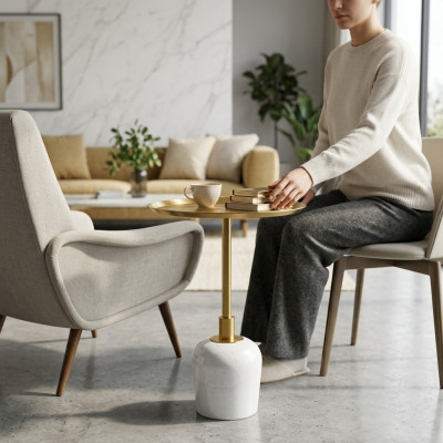 Ronde koffietafel stijlvol Hoogwaardige bijzettafel Designertafel nieuw