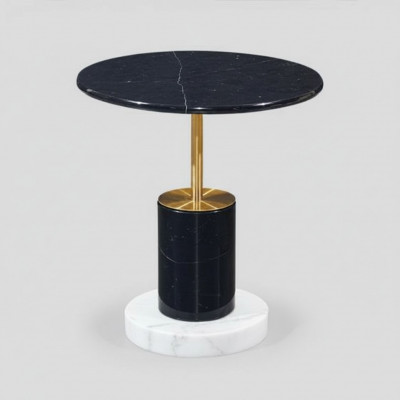 Zwarte ronde salontafel Tafel Stijlvolle woonkamer bijzettafels Tafels