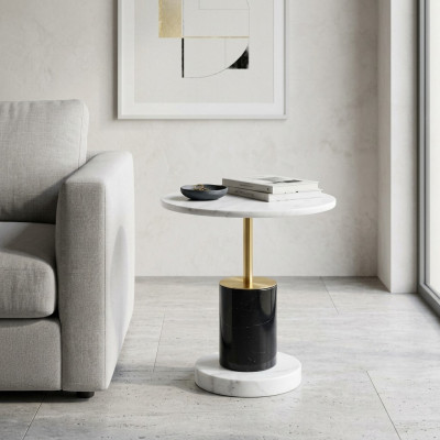 Witte bijzettafel rund woonkamer tijdschrifttafels stijl bijzettafels tafel