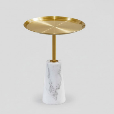 Witte bijzettafel Designer salontafel Woonkamer Luxe metalen meubels