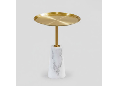 Witte bijzettafel Designer salontafel Woonkamer Luxe metalen meubels