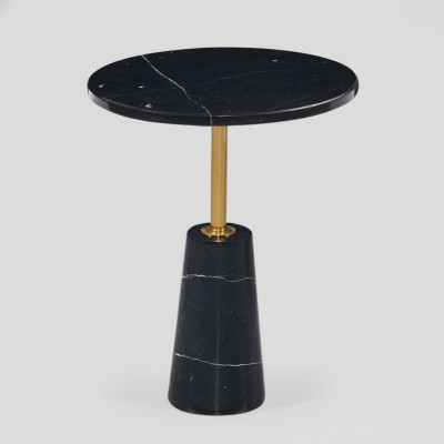 Zwarte ronde bijzettafel - Design salontafel - Roestvrijstalen meubelen - Stijlvol