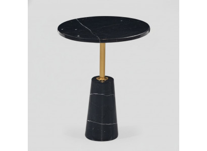 Zwarte ronde bijzettafel - Design salontafel - Roestvrijstalen meubelen - Stijlvol