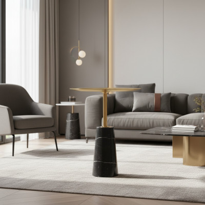 Ontwerper Gouden Bijzettafel Luxe Salontafel Woonkamer Bijzettafel