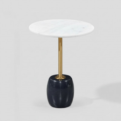 Ontwerper Ronde bijzettafel met marmeren blad Hoogwaardige salontafel