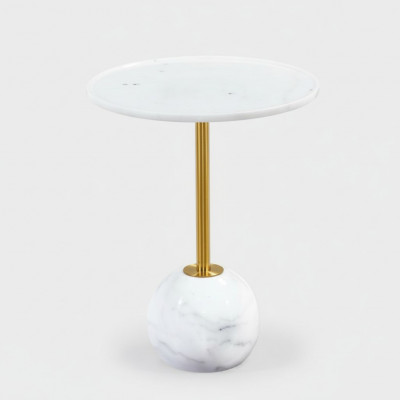 Witte bijzettafel Stijlvolle ronde woonkamer salontafel Marmeren meubels