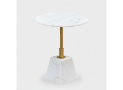 Gouden-witte bijzettafel Stijlvolle woonkamer Marmeren ronde tafels.