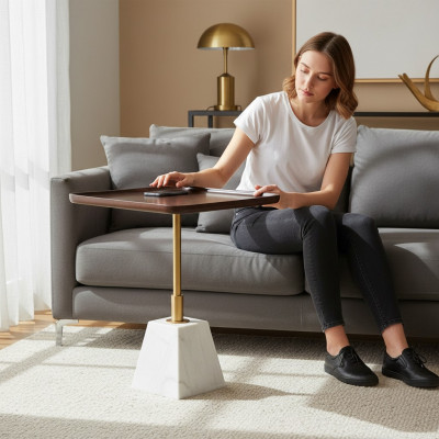 Witbruine metalen tafel Designer bijzettafels Luxe salontafels Nieuw