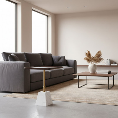 Witbruine metalen tafel Designer bijzettafels Luxe salontafels Nieuw