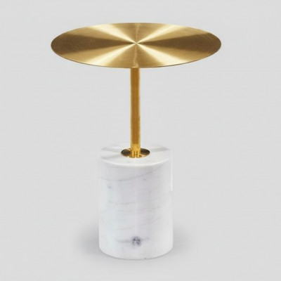 Luxe witte bijzettafel woonkamer kunstmarmer salontafel