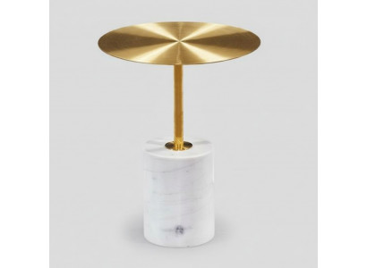Luxe witte bijzettafel woonkamer kunstmarmer salontafel