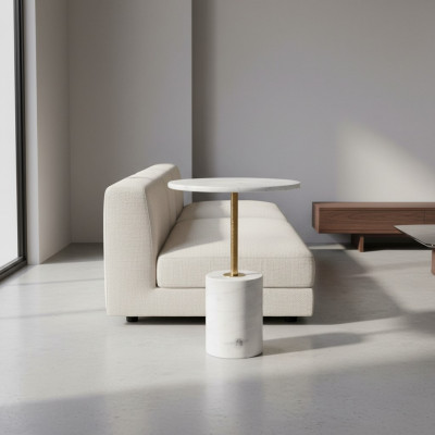 Witte ronde bijzettafel koffietafel woonkamertafels salontafels tafel