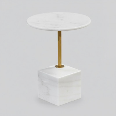 Kleine witte bijzettafel kunstmarmer woonkamer meubels bijzettafels