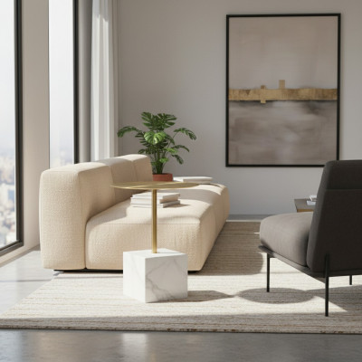Luxe Witte Bijzettafel Woonkamer Designer Opbergtafels