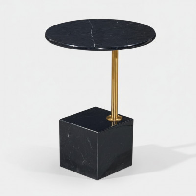 Moderne zwarte bijzettafel met marmeren uitstraling tafels voor in de woonkamer meubels