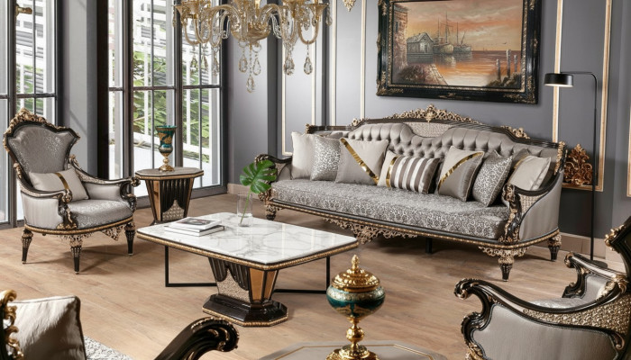 Klassieke Chesterfield zitgroep Luxe 3+1 zits gestoffeerde banken 2-delig