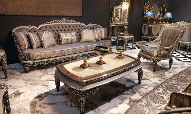 Taupe klassieke Chesterfield bankstel 3+1+1 zits luxe bankstellen