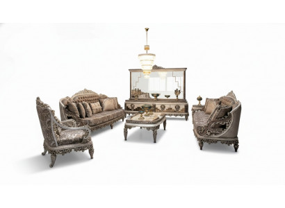 Luxe bankstel 3+3 salontafel bank bank Modern Grijs Set Nieuw