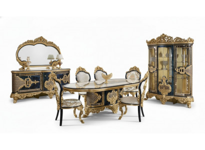 Zwart-gouden eetkamerset eettafel houten meubels eettafel 5-delig nieuw.