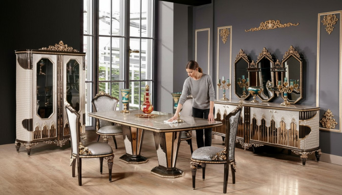 Complete klassieke eetkamergroep Luxe eetkamer Eettafel Stoelen