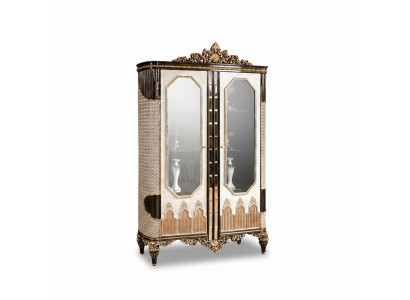 Klassieke vitrine Luxe houten vitrinekasten Ontwerper glazen deurenkast