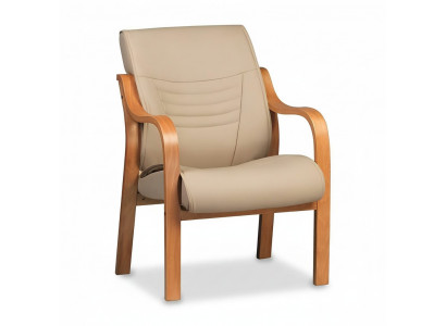 Kunstlederen stoel in beige design, gestoffeerde stoel eetkamerstoel kantoorstoel.