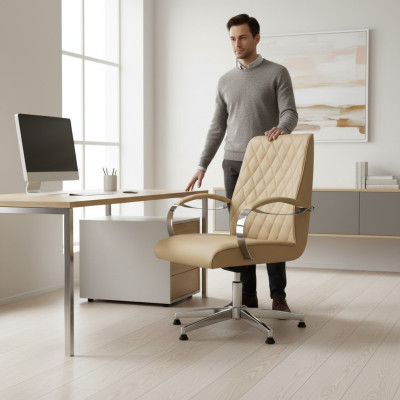 Moderne draaistoel meubels beige kantoorstoel gaming stoel kantoorfauteuil inrichting