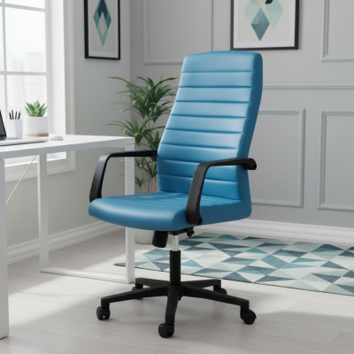 Luxe kunstleren bureaustoel gamestoel bureaustoel Nieuwe draaistoel Blauw nieuw