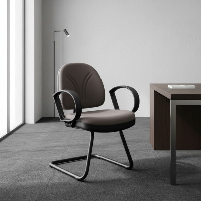 Kantoormeubelen Wachtkamer Praktijk Advocatenkantoor Stoffen stoelen Bruin Vergaderstoelen