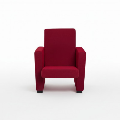 Fauteuil Bank 1-zits Design Luxe Rood Stoel Klassiek Stof Textiel Nieuw