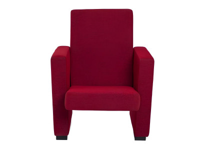 Fauteuil Bank 1-zits Design Luxe Rood Stoel Klassiek Stof Textiel Nieuw