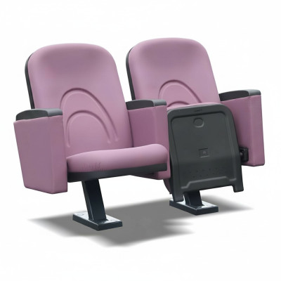 Moderne fauteuil fauteuil bankstoel 1 zits voor theater bioscoop design luxe roze textiel