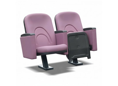 Moderne fauteuil fauteuil bankstoel 1 zits voor theater bioscoop design luxe roze textiel