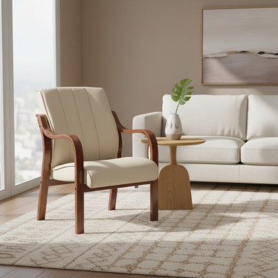 Moderne fauteuil voor studeerkamer kantoor meubels, gestoffeerde fauteuil kunstleer zitplaats.