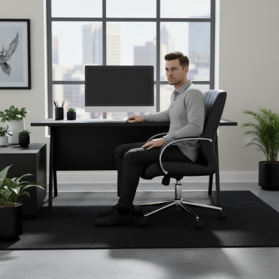 Fauteuil kunstleer gestoffeerd Draaibare computerstoelen Meubilair Kantoorstoel Directiestoel
