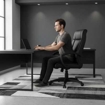 Luxe Zwarte Bureaustoelen Gestoffeerde Stoelen Designer Meubelen Bureaustoel met Wielen