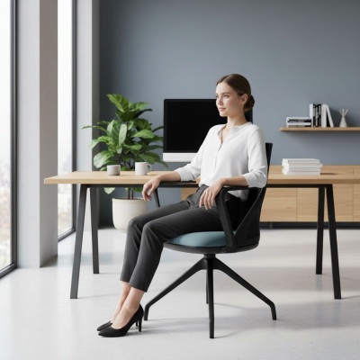 Luxe zwarte bureaustoelen gestoffeerde fauteuils stoel draaistoel